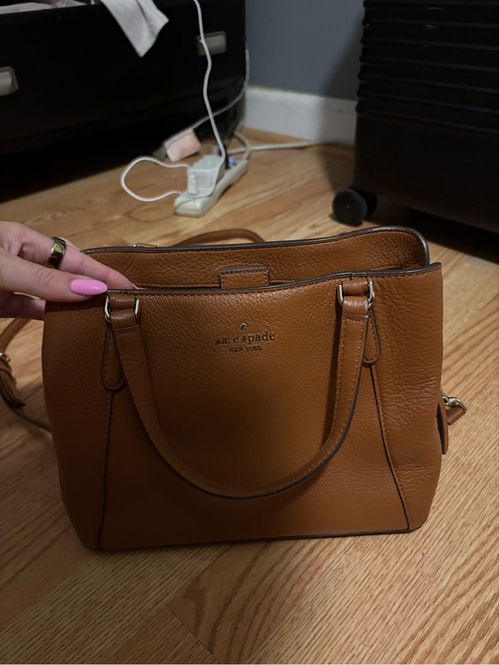kate spade Tan Pebbled Leather Satchel